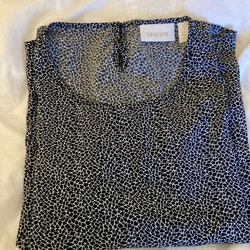 CHICOS Black and White Blouse